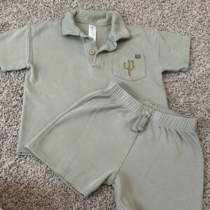 Kids Matching Set in Sage by Unknown Brand